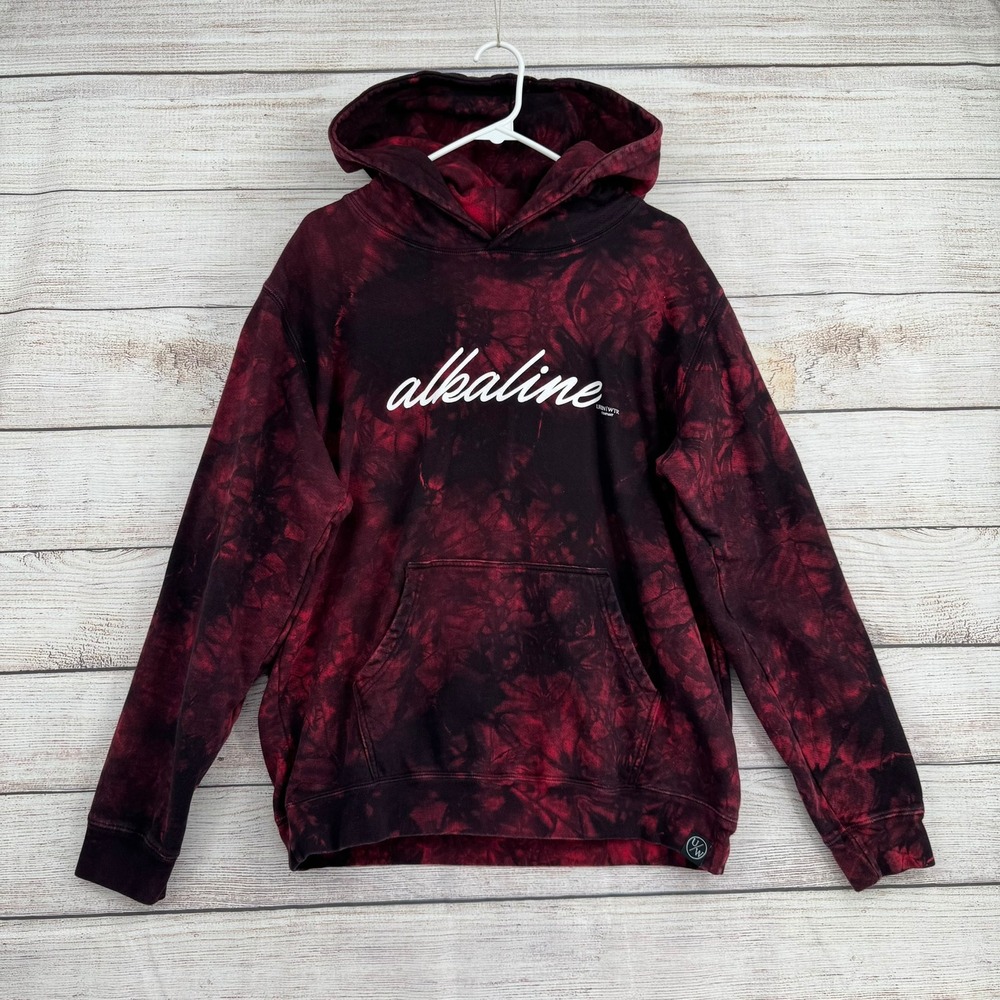 Standard Issue Hoodie Mens‎ Size Medium Red Black Tie Dye Alkaline Streetwear